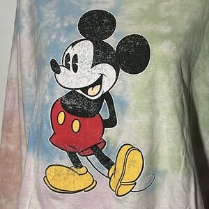 Disney Mickey Mouse cropped tie-dyed long sleeve T-shirt